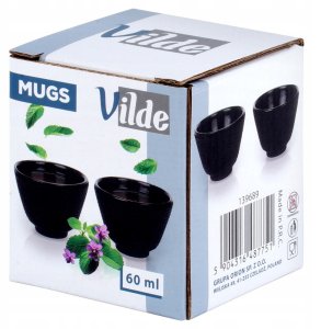 Czarki Kubki do Herbaty Ziół Żeliwne Emaliowane Solidna VILDE 60 ml 2 szt. 5