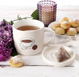 Kubek do Parzenia Herbaty Ziół Naparów z Pokrywką Porcelanowy ORION 420 ml 2