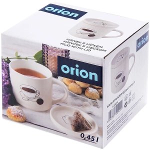 Kubek do Parzenia Herbaty Ziół Naparów z Pokrywką Porcelanowy ORION 420 ml 4