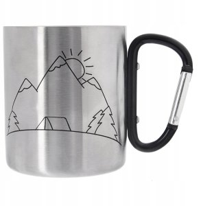 Kubek Turystyczny Termiczny Stalowy z Karabińczykiem Prezent ORION 350 ml 5