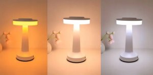 Lampka Stołowa LED Biała Bezprzewodowa 3 Tryby Świecenia VILDE 21x12 cm 2