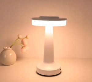 Lampka Stołowa LED Biała Bezprzewodowa 3 Tryby Świecenia VILDE 21x12 cm 3