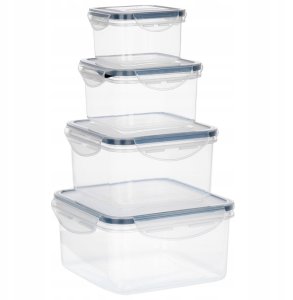 Pojemniki na żywność z pokrywką i uszczelką 4 szt. 3