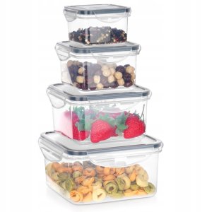 Pojemniki na żywność z pokrywką i uszczelką 4 szt. 7