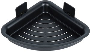 Półka pod prysznic czarna narożna przyklejana 28x22x8 cm 3