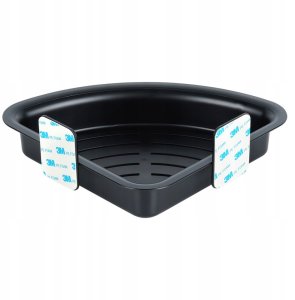 Półka pod prysznic czarna narożna przyklejana 28x22x8 cm 5