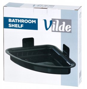 Półka pod prysznic czarna narożna przyklejana 28x22x8 cm 7