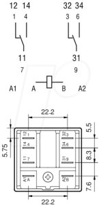 FIN 62.32.9 24V - Leistungsrelais - Steck 2 Schliesser 24 V DC (623290244800) 2