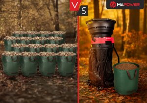 ROZDRABNIACZ DO LIŚCI MULCZER ROZDRABNIARKA ELEKTRYCZNY DUŻY ZBIORNIK 1800W 12