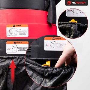 ROZDRABNIACZ DO LIŚCI MULCZER ROZDRABNIARKA ELEKTRYCZNY DUŻY ZBIORNIK 1800W 10