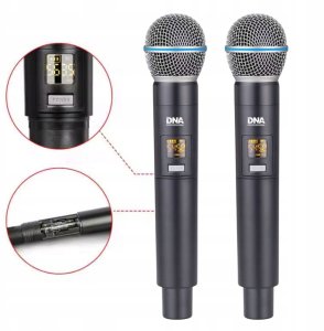 Mikrofon DNA BAT DUAL VOCAL SET zestaw bezprzewodowy akumul 13