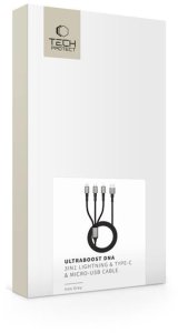 Kabel USB Tech-Protect USB-A - USB-C + microUSB + Lightning 1.2 m Szary (5906302330294) 6