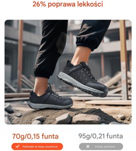 Buty Robocze Ochronne Męskie Półbuty BHP Wodoodporne Antypoślizgowe 47 8