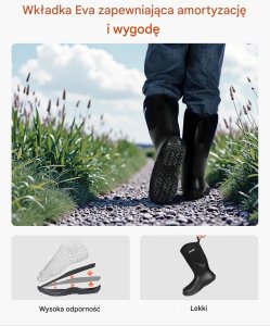 Kalosze buty robocze męskie neoprenowe rozmiar 45 nieprzemakalne do pracy 9