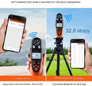 Anemometr miernik wiatru Bluetooth do 125 km 2