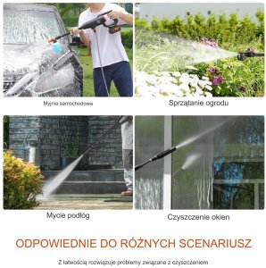 Myjka ciśnieniowa mocna bezprzewodowa akumulatorowa 21V 220W 40BAR 4