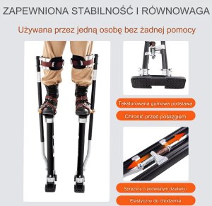 Szczudła murarskie regulowane 61-102cm aluminiowe do malowania tynkowania 12
