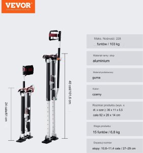 Szczudła murarskie regulowane 61-102cm aluminiowe do malowania tynkowania 8