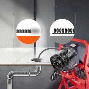 Przetyczka do rur 15m 1,3cm ręczna z 4 głowicami do udrażniania kanalizacji 3