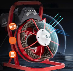 Przetyczka do rur 15m 1,3cm ręczna z 4 głowicami do udrażniania kanalizacji 4