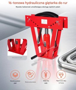 Giętarka hydrauliczna do rur 16T manualna z 8 matrycami warsztatowa 7