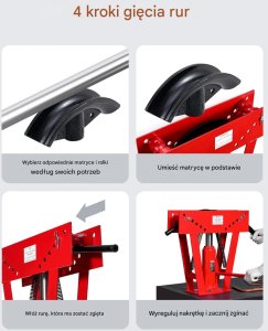 Giętarka hydrauliczna do rur 16T manualna z 8 matrycami warsztatowa 10