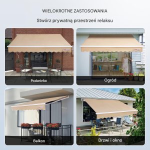 Verk Markiza balkonowa rozporowa ogrodowa tarasowa patio 3 x 2,4 m 5