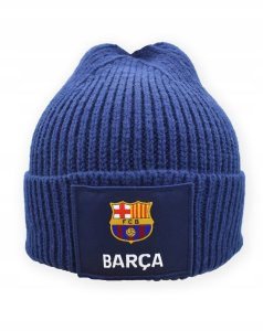 Czapka Zimowa Dla Dorosłych FC Barcelona Herb Logo Barca Beanie Niebieska 2