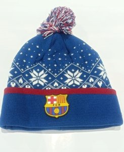 Czapka Zimowa FC Barcelona Dziecięca Pompon Herb Śnieżynka Świąteczna 3
