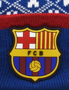 Czapka Zimowa FC Barcelona Dziecięca Pompon Herb Śnieżynka Świąteczna 6