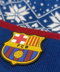 Czapka Zimowa FC Barcelona Dziecięca Pompon Herb Śnieżynka Świąteczna 10