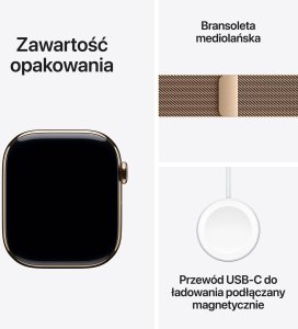Smartwatch Apple Watch 11 GPS + Cellular 46mm Gold Titanium Milanese Loop M/L Złoty  (MFD84ZR/A) 8