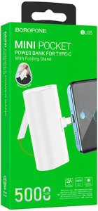 Outdoor battery Power Bank Borofone BJ35 USB-C 5000mAh white 3