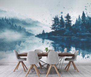 Fototapeta Na Flizelinie Las Jezioro Do Sypialni Salonu 300x210 2