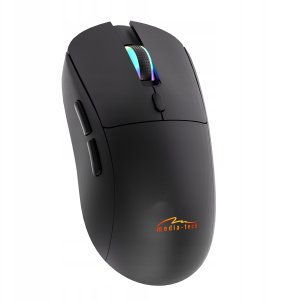 SILENT & RECHARGE - Dualna Bezprzewodowa Mysz Optyczna Bluetooth / RF 2.4GHz. Cichy klik, ładowalna USB-C, 3200dpi, czarna, podswietlenie rainbow. 9