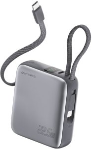 Powerbank 4smarts Pocket Dual Cord 10000mAh 22.5W z wbudowanym kablem USB-C 15cm szary 5