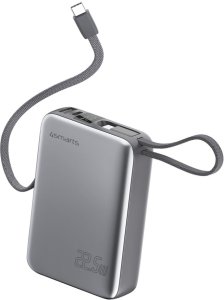 Powerbank 4smarts Pocket Dual Cord 20000mAh 22.5W z wbudowanym kablem USB-C 15cm szary 5