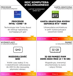 Laptop HP Omen 16-wf1183nw i7-14700HX / 16 GB / 512 GB / RTX 4070 / 165 Hz (C3VH4EA) 11