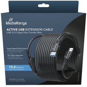 Kabel USB MediaRange 2x USB-A - USB-A 15 m Czarny (MRCS244) 2
