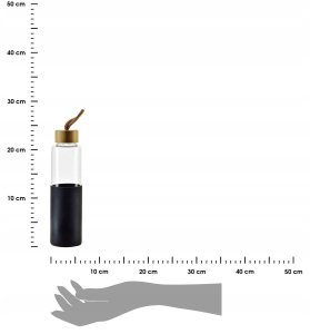 Butelka na wodę szklana z silikonowym pokrowcem 600 ml 6