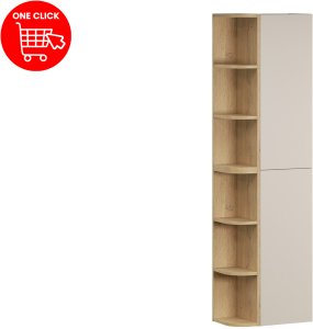 Zestaw meblowy z szafkami wysokimi i regałami 2