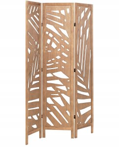 Beliani 3-panelowy składany parawan pokojowy drewniany 170 x 122 cm jasne drewno VERNAGO 4