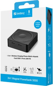 Powerbank Sandberg 421-28 bank mocy 5000 mAh Bezprzewodowe ładowanie Czarny 21