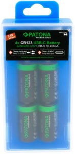 PATONA CR123A Bateria do ponownego naładowania Lit 6