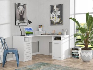 Biurko Gamingowe Narożne Białe Arcalis125 11