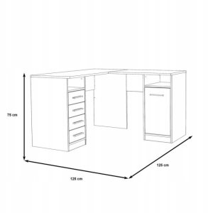 Biurko Gamingowe Narożne Białe Arcalis125 9