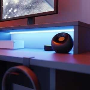 Biurko Gamingowe Narożne Supernova222 Led - Czarne 4