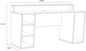 Biurko Gamingowe Supernova211 Led - Czarno-Białe 2