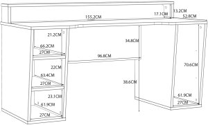 Biurko Gamingowe Supernova211 Led - Czarno-Białe 3