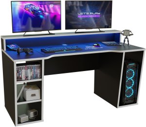 Biurko Gamingowe Supernova211 Led - Czarno-Białe 8